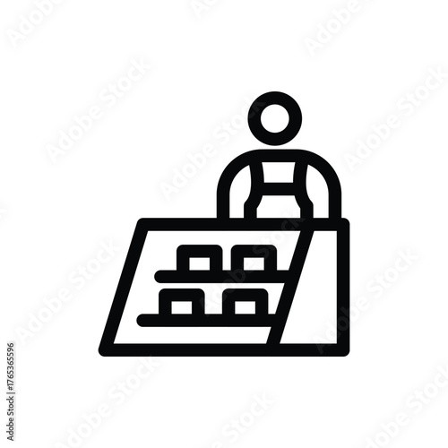 display case outline icon vector design good for web or mobile app