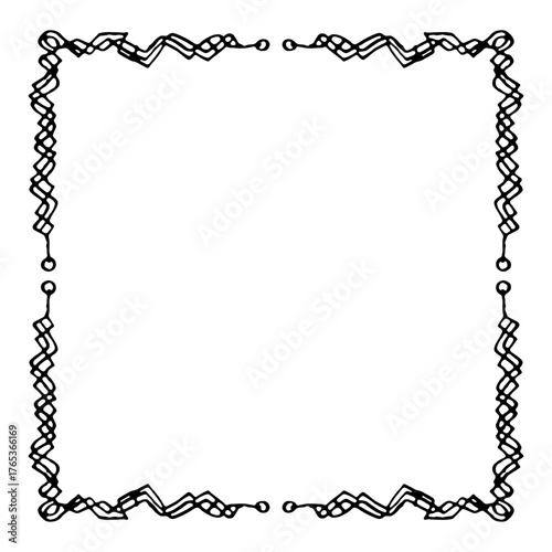 Decorative line art vector frame.