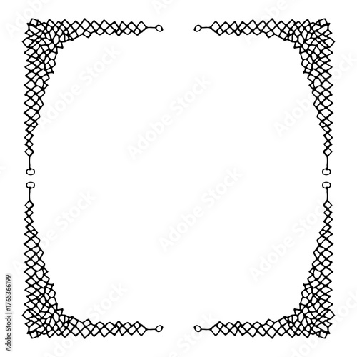 Decorative line art vector frame.