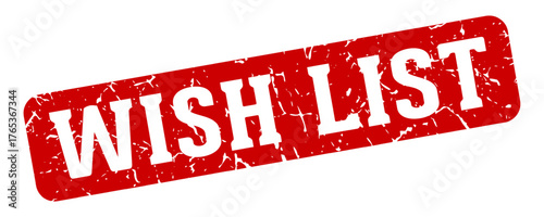 wish list rectangular sign. wish list stamp