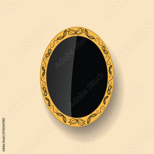 Ornate mirror frame, vintage picture frame with elegant borders. Antique-style decorative elements for a photo or a mirror. vector art, illustration design