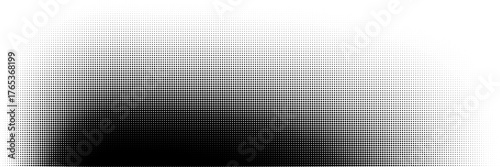 Halftone gradient. Dotted gradient, smooth dots spraying and halftones dot background seamless horizontal geometric pattern vector template set.