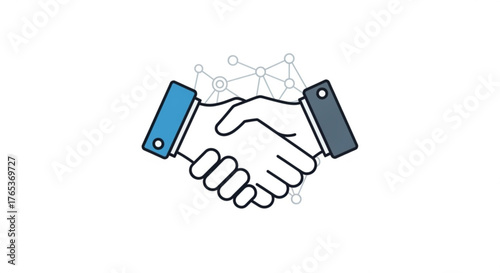 Business partnership handshake agreement collaboration and success in corporate deal and networking concept