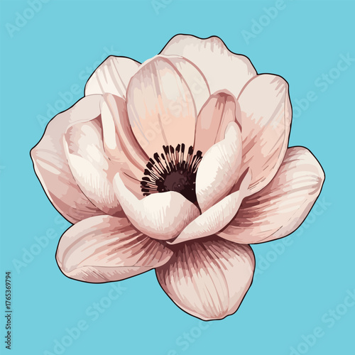 magnolia icon exuding southern elegance for stickers.