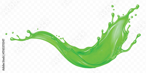 realistic smooth liquid paint splash in different color style isolated on transparent background	

