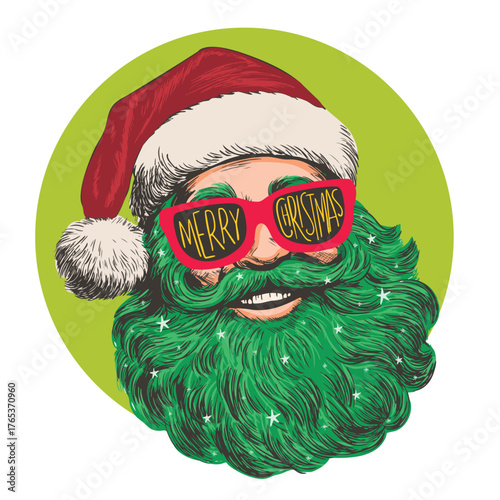 Happy Santa Claus for decoration. Merry Christmas greetings.