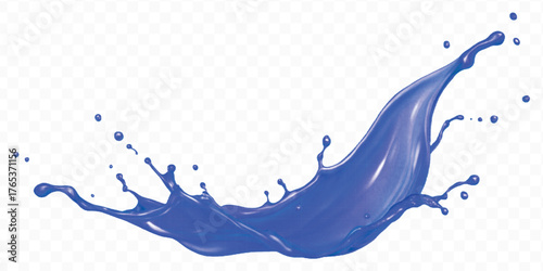 realistic smooth liquid paint splash in different color style isolated on transparent background	

