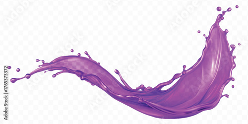 realistic smooth liquid paint splash in different color style isolated on transparent background	
