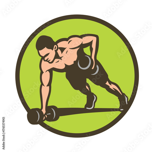 Working out man training legs and core ab workout.