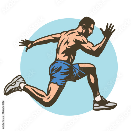 Working out man training legs and core ab workout.