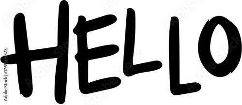 Handwritten Brush Script "HELLO!" Greeting Lettering Vector
