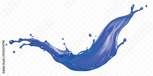 realistic smooth liquid paint splash in different color style isolated on transparent background	
