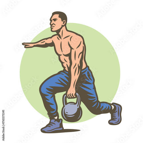 Working out man training legs and core ab workout.