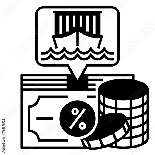 Import Duty Icon Glyph Style