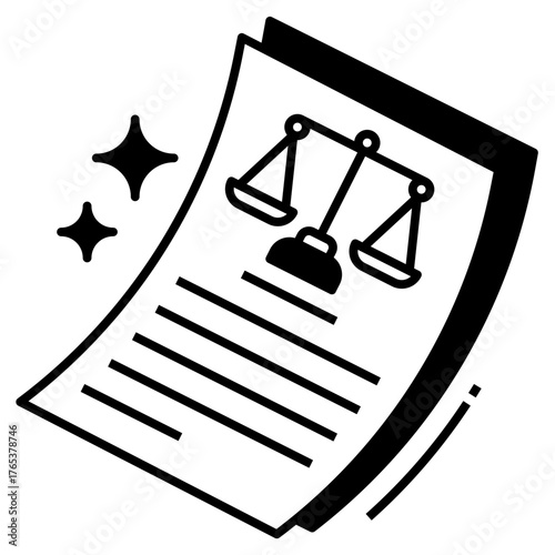 Legal Documents Icon Glyph Style