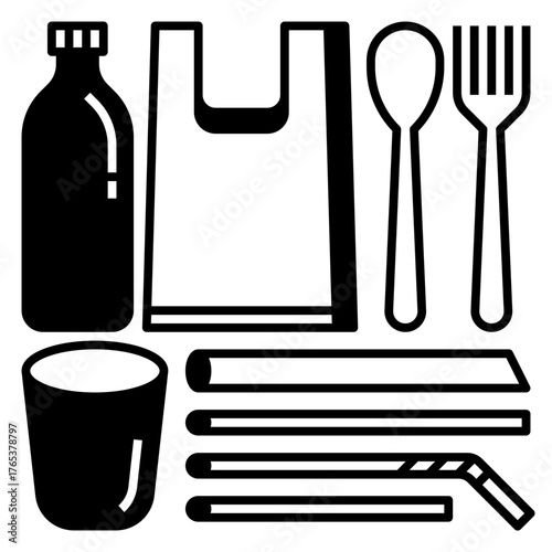 Plastics Icon Glyph Style