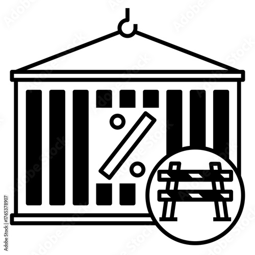 Trade Tariff Barrier Icon Glyph Style