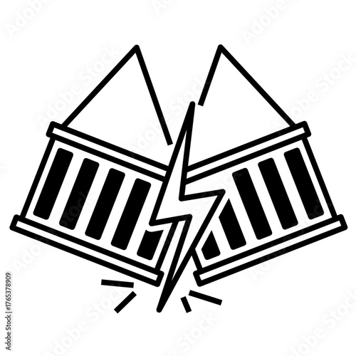Trade War Icon Glyph Style