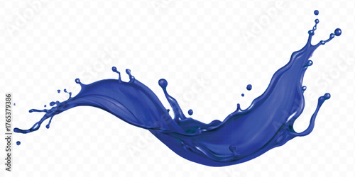 realistic smooth liquid paint splash in different color style isolated on transparent background	
