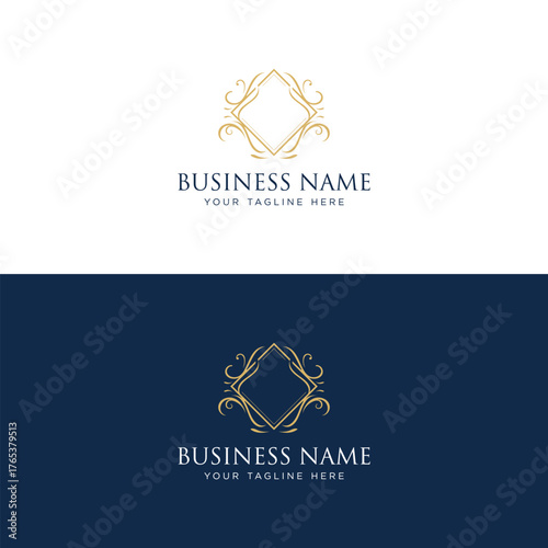 luxury gold frame ornament logo