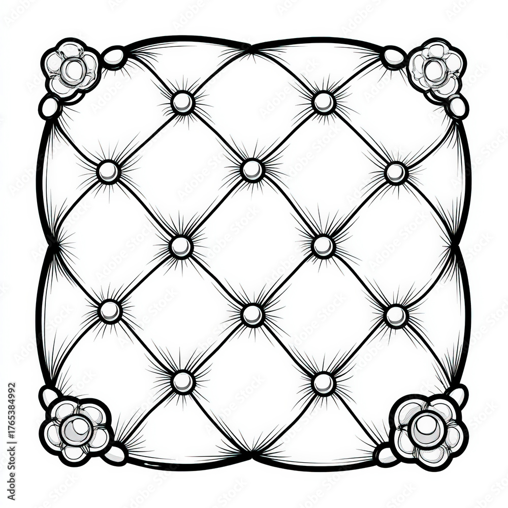 Obraz premium Diamond Pattern, coloring page for kids, simple outline illustration. Coloring book.