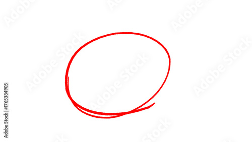 Red Circle Outline Marker Sketch — Transparent PNG