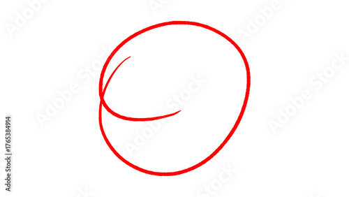 Red Single Hand Drawn Circle — Transparent Marker Highlight PNG