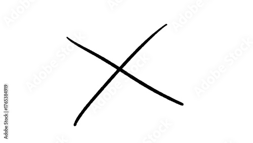 Black Cross X Hand Drawn Marker Sketch — Transparent PNG