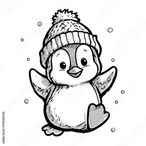Winter Hat on a Penguin, co...