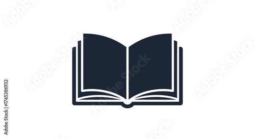 Simple open book icon vector graphic illustration.