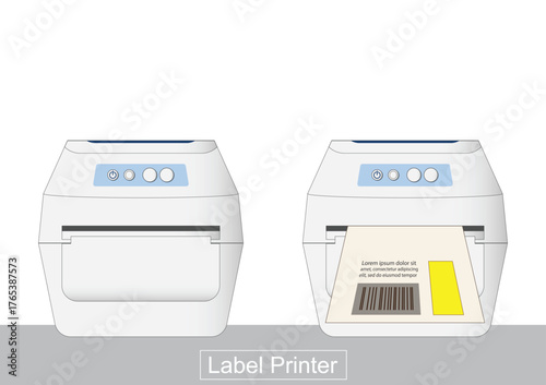 High quality of a label printer on a clean white background.