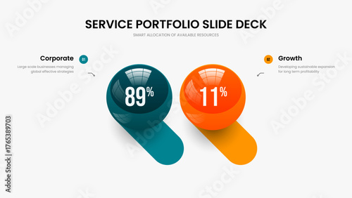 Simple Introduction Two Option Chart Frame Template. Professional Campaign 2 Step Diagram Slide Design. Minimal Briefing Slideshow Layout Vector Illustration.