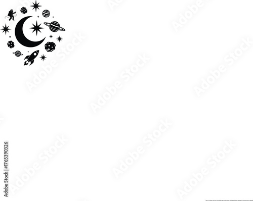 Astronomy and Space Silhouette Vector