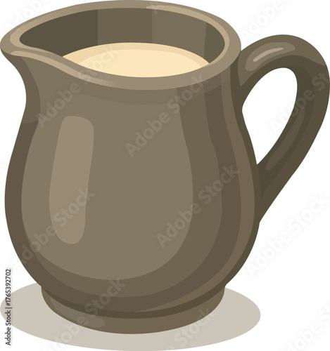 Small Ceramic Milk Jug Filled with Cream