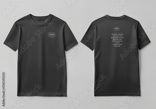 Black Tshirt Mockup With Elegant Text PSD