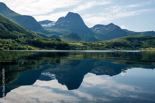 West side of the island (Aldra) Norway view from the sea.