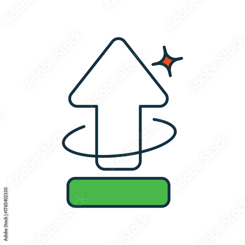 Upload icon with white background vector stock illustration