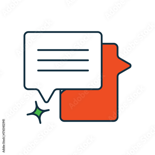 Chat Bubble icon with white background vector stock illustration