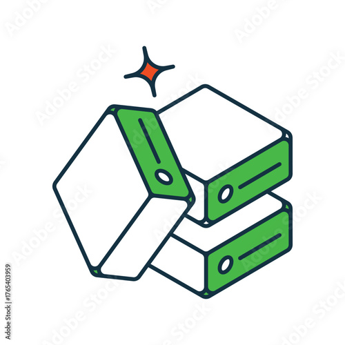 Server icon with white background vector stock illustration