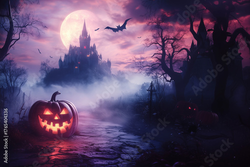 halloween background with pumpkins