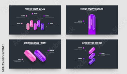 Business Briefing Five One Two Three Step Diagram Frame Design Vector Illustration Collection. Enterprise Proposal 5 1 2 3 Element Infographic Slideshow Layout Bundle.