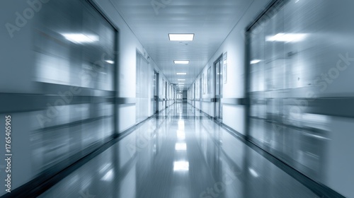 Wallpaper Mural Stunning photo of long, empty hospital corridor with motion blur effect. Torontodigital.ca