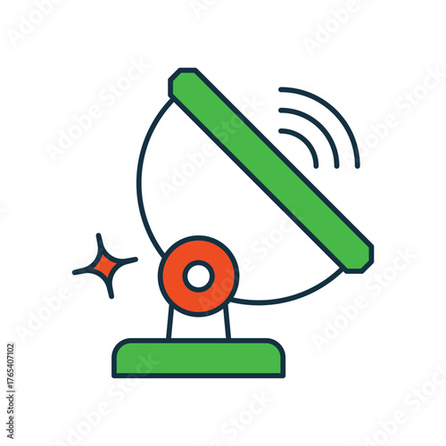 Satellite Dish icon with white background vector stock illustration