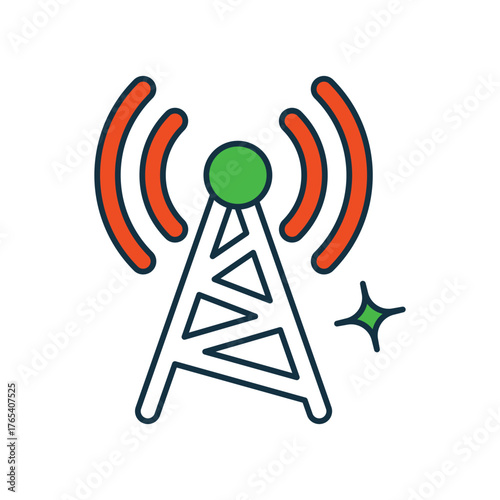 Antenna Tower icon with white background vector stock illustration