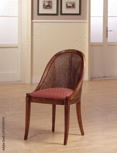Still life of a wooden armchair, classic style