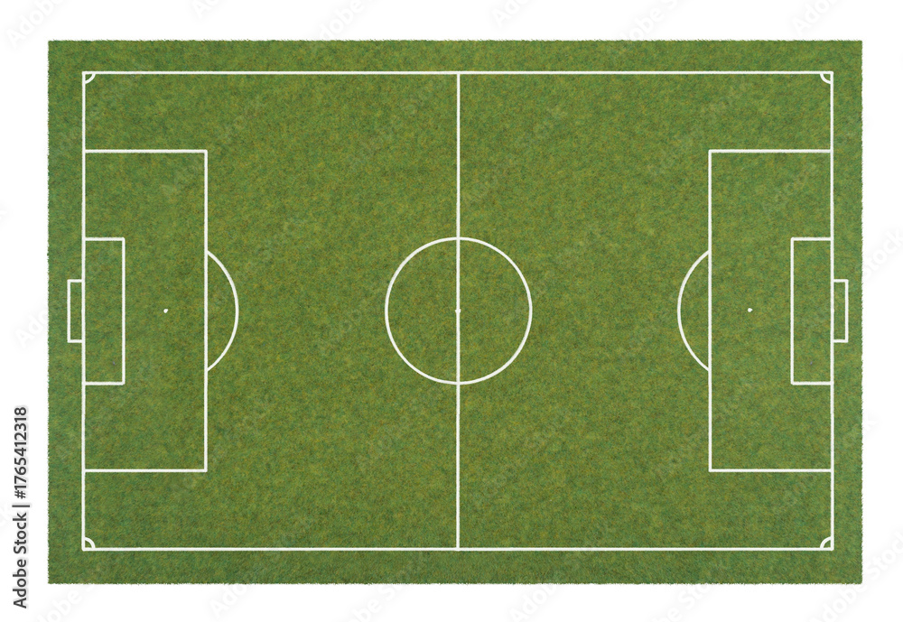 Fototapeta premium layout empty board artificial grass model surface.soccer sport green lawn. football field floor with line isolated on transparent background or png file.