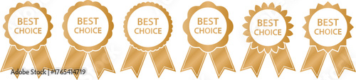 BEST CHOICE - set of vector gold award banners