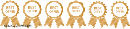 BEST OFFER - set of vector gold award banners