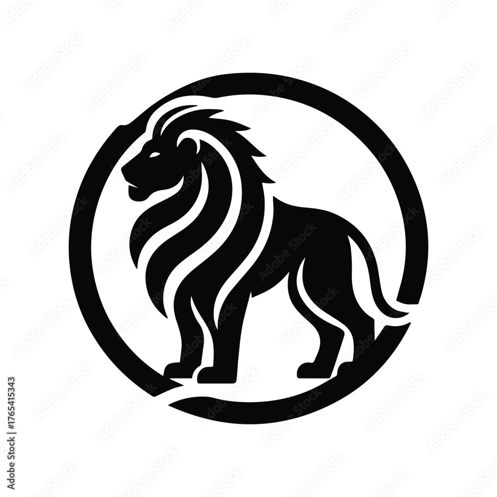 Fototapeta premium Powerful Black Lion Silhouette Logo