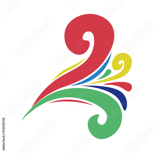 Colorful Abstract Rainbow Wind Icon